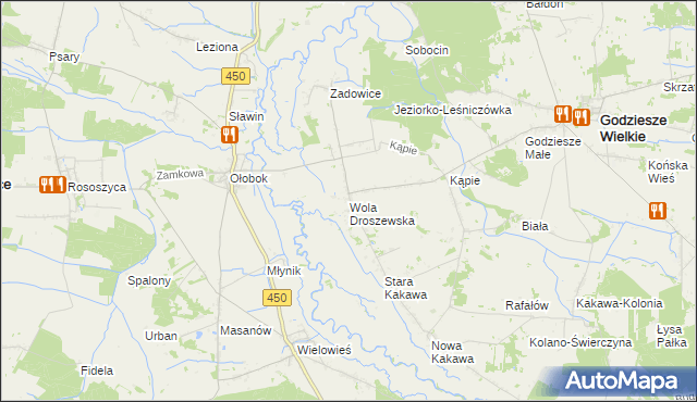 mapa Wola Droszewska, Wola Droszewska na mapie Targeo