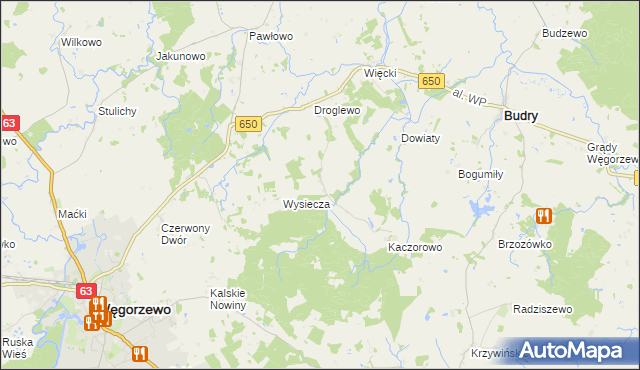 mapa Wola gmina Budry, Wola gmina Budry na mapie Targeo