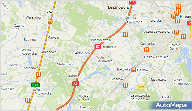 mapa Wola Gołkowska, Wola Gołkowska na mapie Targeo