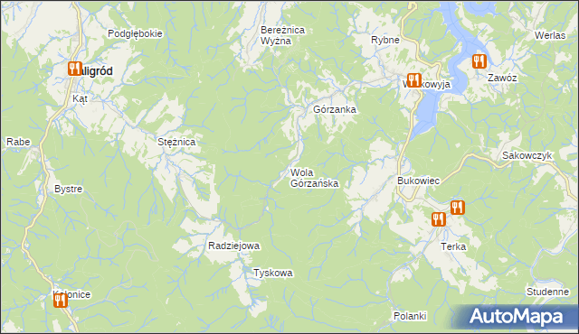 mapa Wola Górzańska, Wola Górzańska na mapie Targeo