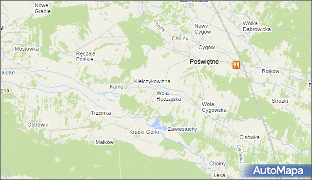 mapa Wola Ręczajska, Wola Ręczajska na mapie Targeo