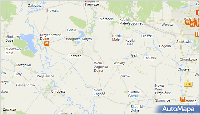 mapa Wola Zagojska Górna, Wola Zagojska Górna na mapie Targeo