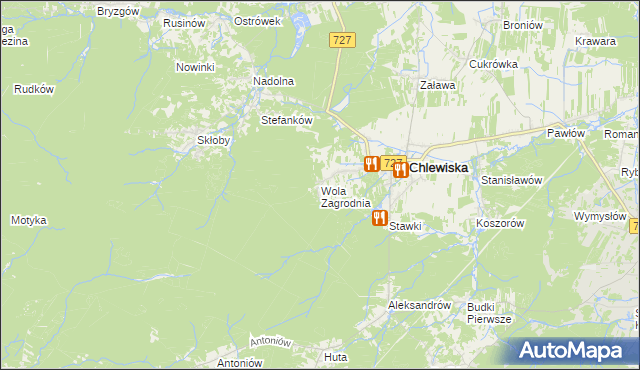 mapa Wola Zagrodnia, Wola Zagrodnia na mapie Targeo