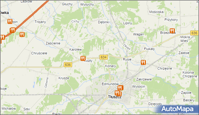 mapa Wólka Kozłowska, Wólka Kozłowska na mapie Targeo
