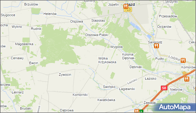 mapa Wólka Krzykowska, Wólka Krzykowska na mapie Targeo