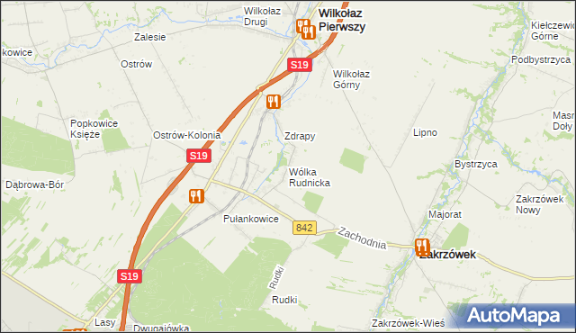 mapa Wólka Rudnicka, Wólka Rudnicka na mapie Targeo