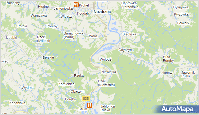 mapa Wołodź, Wołodź na mapie Targeo