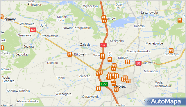 mapa Worów, Worów na mapie Targeo