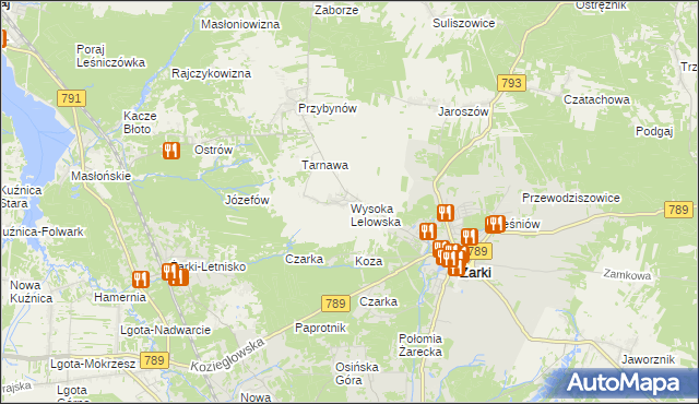 mapa Wysoka Lelowska, Wysoka Lelowska na mapie Targeo