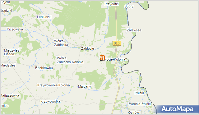 mapa Zabłocie-Kolonia, Zabłocie-Kolonia na mapie Targeo