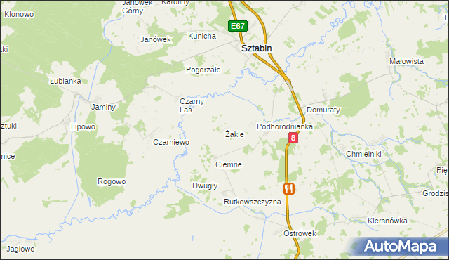 mapa Żakle, Żakle na mapie Targeo