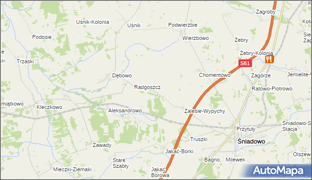 mapa Zalesie-Poczynki, Zalesie-Poczynki na mapie Targeo