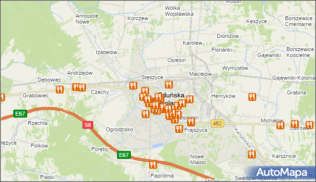 mapa Zduńska Wola, Zduńska Wola na mapie Targeo