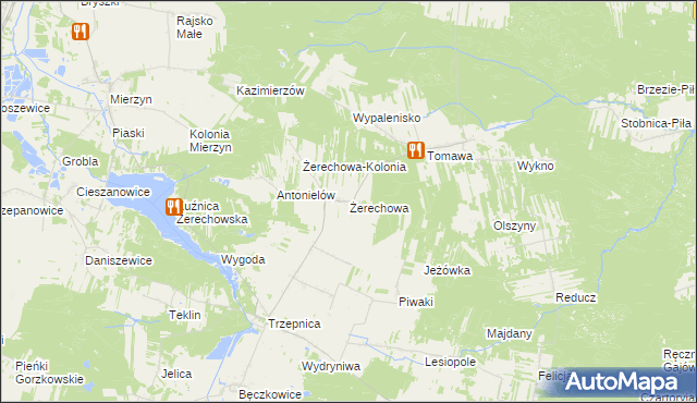 mapa Żerechowa, Żerechowa na mapie Targeo
