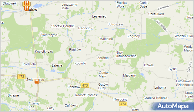 mapa Żeronie, Żeronie na mapie Targeo
