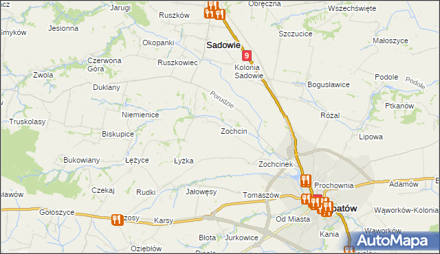 mapa Zochcin, Zochcin na mapie Targeo