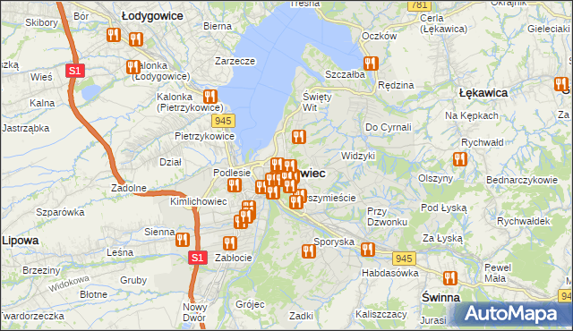 mapa Żywiec, Żywiec na mapie Targeo
