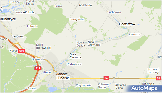 mapa Kawęczyn gmina Godziszów, Kawęczyn gmina Godziszów na mapie Targeo