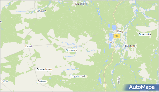 mapa Komorowo gmina Polanów, Komorowo gmina Polanów na mapie Targeo