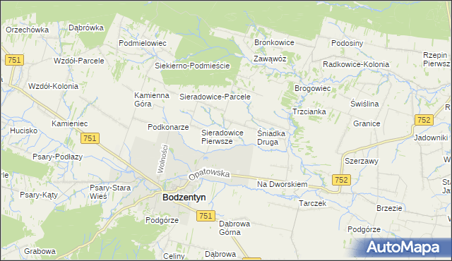 mapa Śniadka Pierwsza, Śniadka Pierwsza na mapie Targeo
