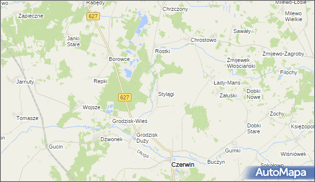 mapa Stylągi, Stylągi na mapie Targeo