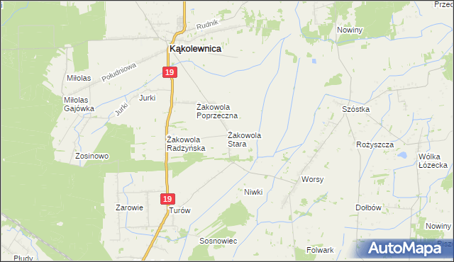 mapa Żakowola Stara, Żakowola Stara na mapie Targeo