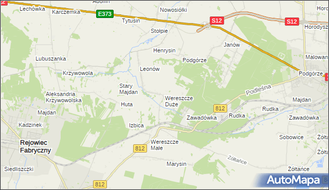 mapa Wereszcze Duże, Wereszcze Duże na mapie Targeo