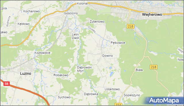 mapa Wielkie Gowino, Wielkie Gowino na mapie Targeo