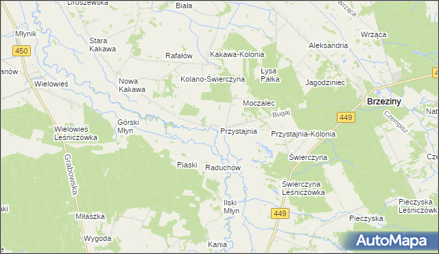 mapa Przystajnia, Przystajnia na mapie Targeo