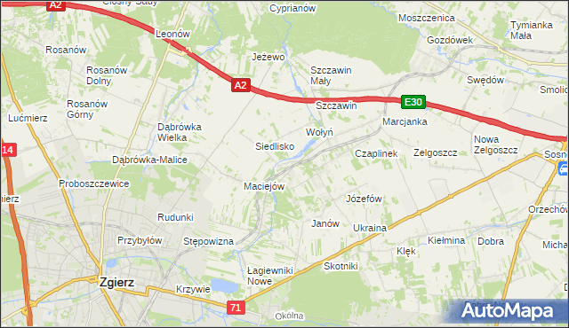 mapa Glinnik gmina Zgierz, Glinnik gmina Zgierz na mapie Targeo