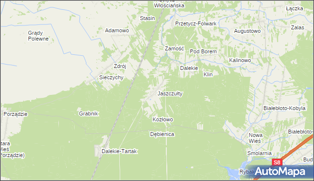 mapa Jaszczułty, Jaszczułty na mapie Targeo