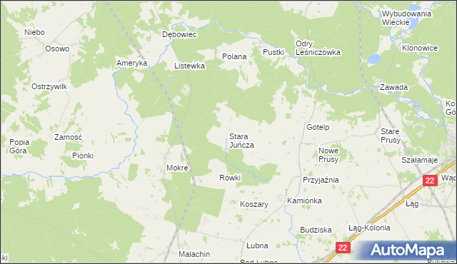 mapa Stara Juńcza, Stara Juńcza na mapie Targeo