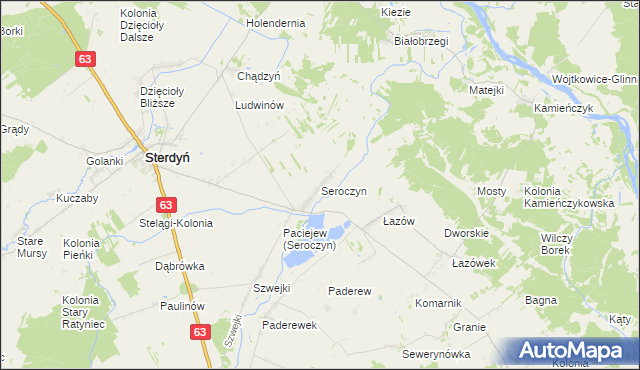 mapa Seroczyn gmina Sterdyń, Seroczyn gmina Sterdyń na mapie Targeo