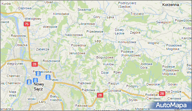 mapa Boguszowa, Boguszowa na mapie Targeo