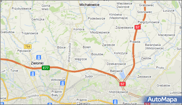 mapa Bosutów, Bosutów na mapie Targeo