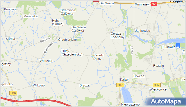 mapa Ceradz Dolny, Ceradz Dolny na mapie Targeo