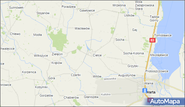 mapa Cielce, Cielce na mapie Targeo
