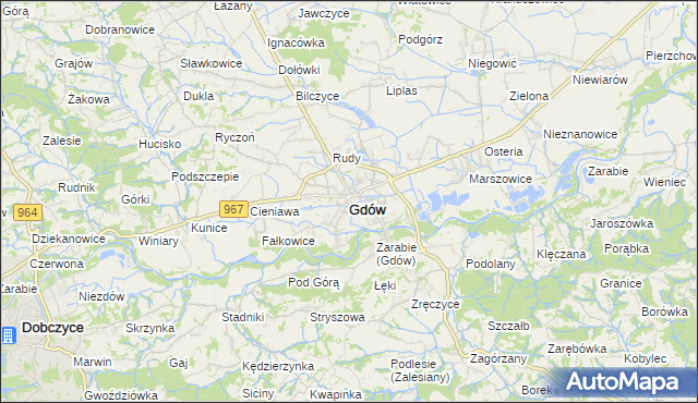 mapa Gdów, Gdów na mapie Targeo