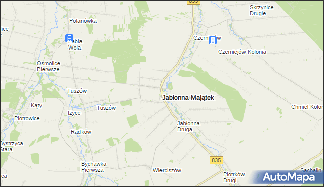 mapa Jabłonna-Majątek, Jabłonna-Majątek na mapie Targeo
