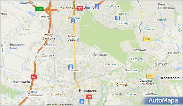 mapa Józefosław, Józefosław na mapie Targeo