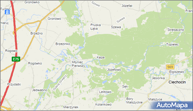 mapa Kępa gmina Ciechocin, Kępa gmina Ciechocin na mapie Targeo