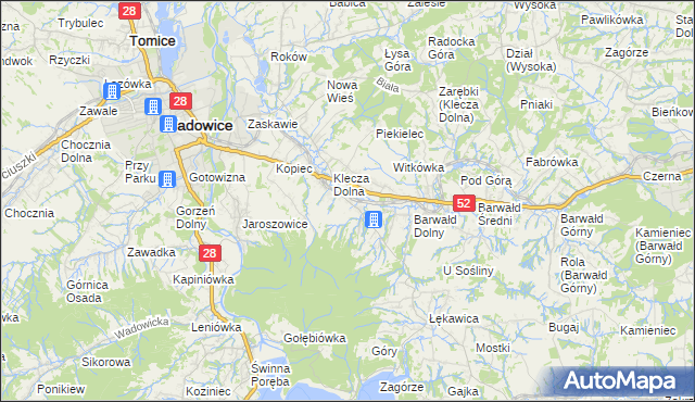 mapa Klecza Górna, Klecza Górna na mapie Targeo