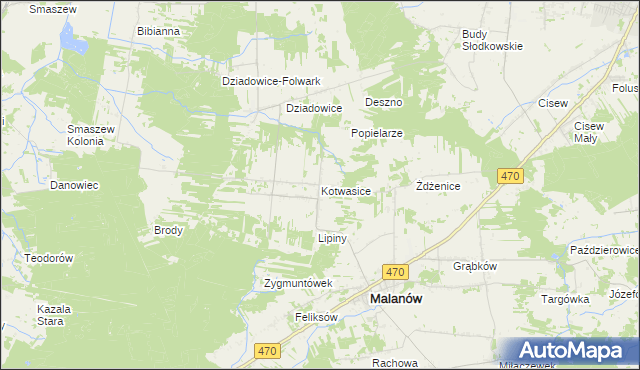 mapa Kotwasice, Kotwasice na mapie Targeo