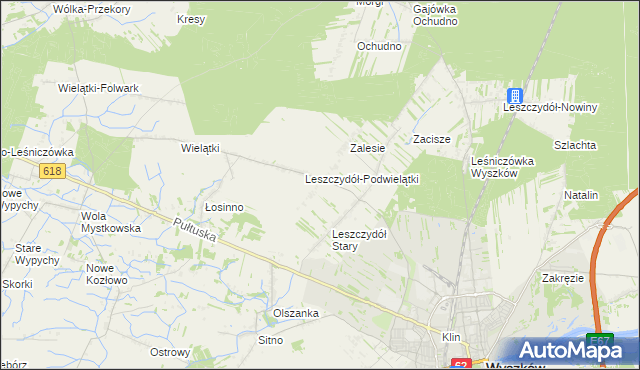 mapa Leszczydół-Działki, Leszczydół-Działki na mapie Targeo