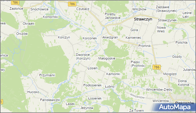 mapa Małogoskie, Małogoskie na mapie Targeo