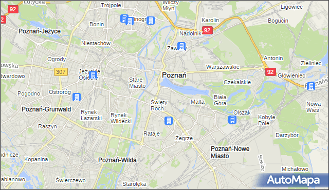 mapa Miasteczko gmina Poznań, Miasteczko gmina Poznań na mapie Targeo