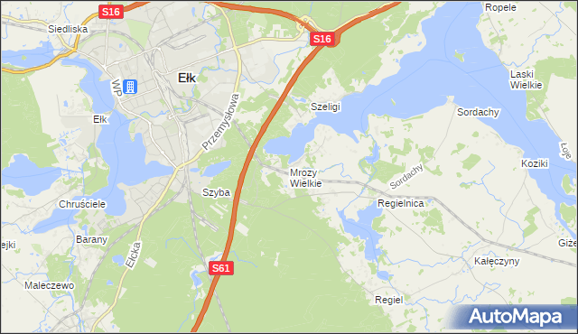 mapa Mrozy Wielkie, Mrozy Wielkie na mapie Targeo