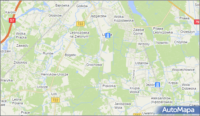 mapa Pęchery, Pęchery na mapie Targeo