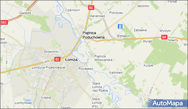 mapa Piątnica Włościańska, Piątnica Włościańska na mapie Targeo