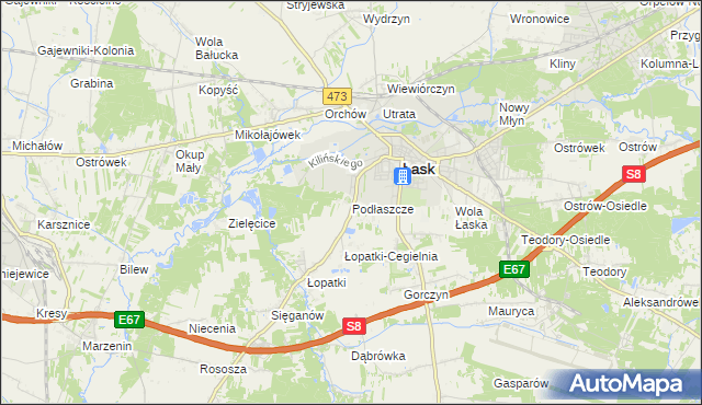 mapa Podłaszcze, Podłaszcze na mapie Targeo